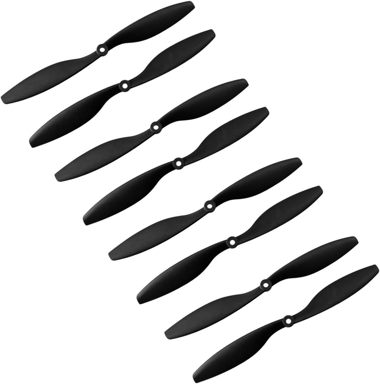 RAYCorp Genuine Gemfan 1045 (10x4.5) Propellers 8 Pieces(4CW, 4CCW) Black - Carbon Nylon 10-inch Quadcopters & Mutlirotors Props Battery Strap