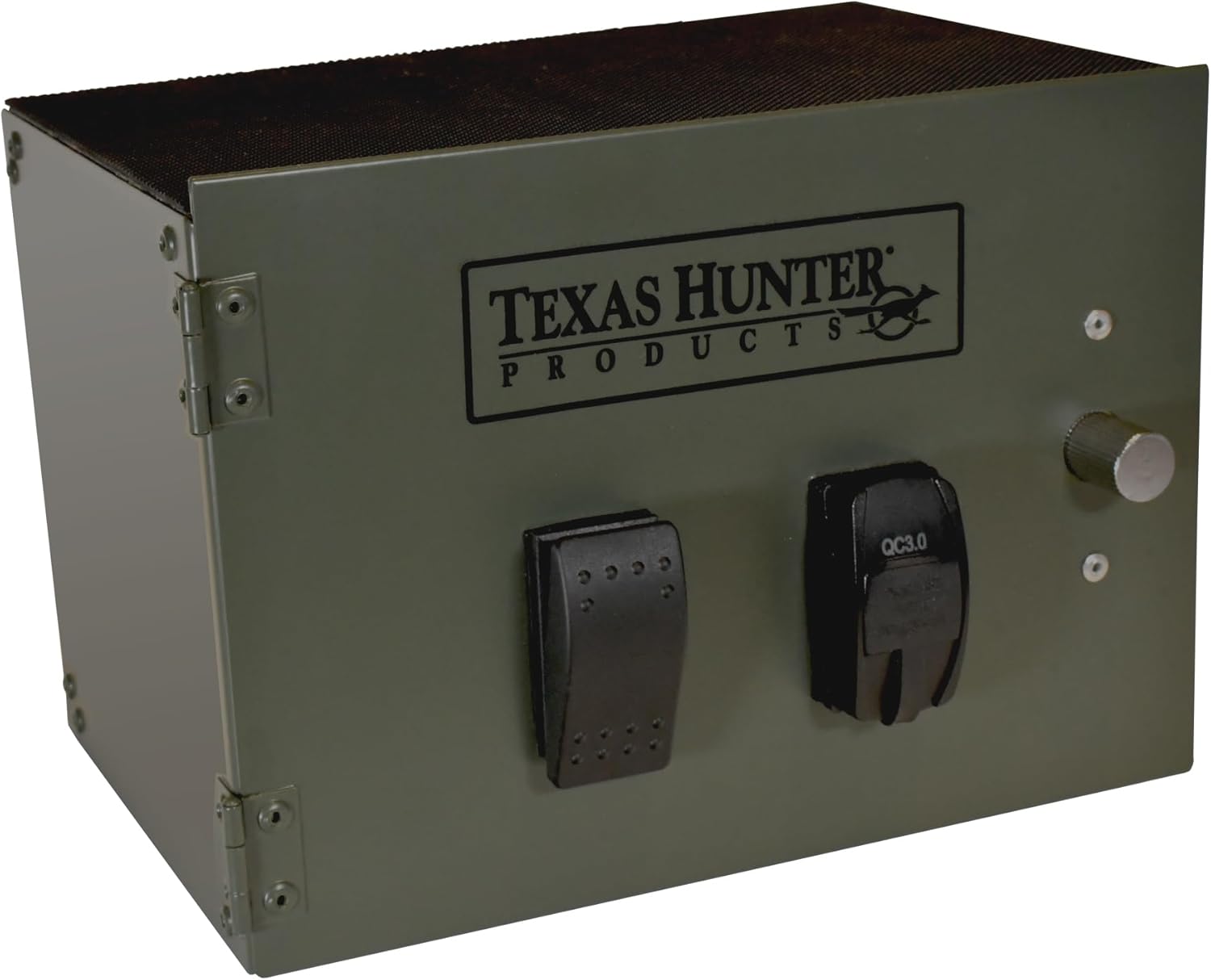 Texas Hunter Universal Power Shelf for Hunting Blinds - with 12 Volt Battery and Solar Panel