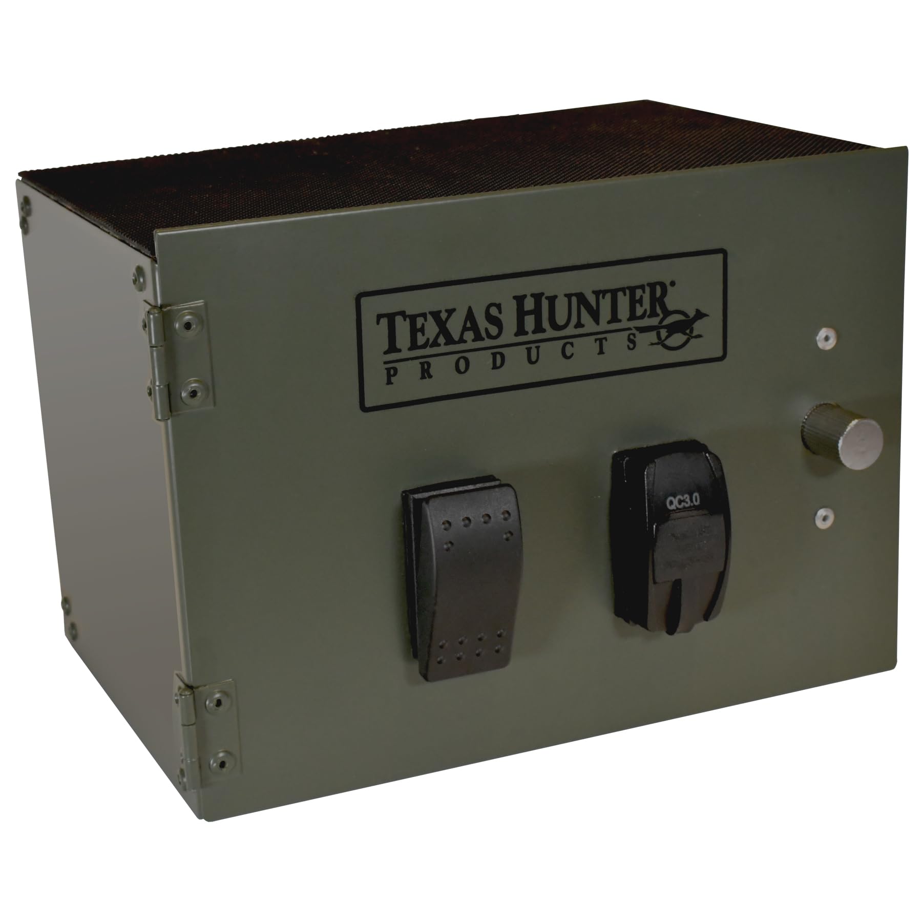 Texas Hunter Universal Power Shelf for Hunting Blinds - with 12 Volt Battery and Solar Panel