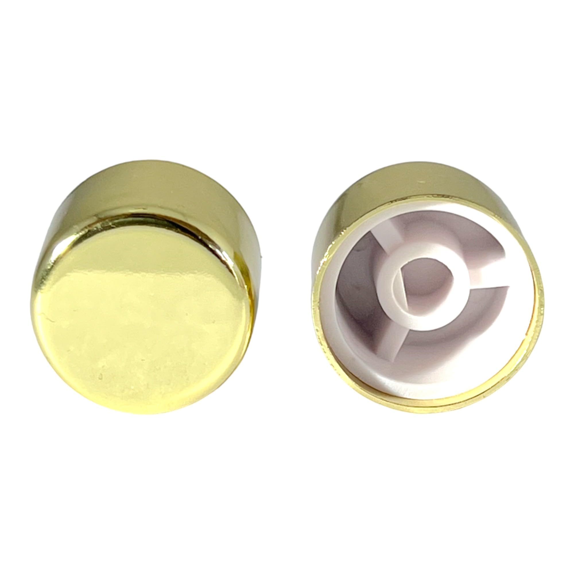 EVOGES Polished Brass Dimmer Knobs - Pack of 2, diameter 21.7mm x 15.8mm, Universal Replacement, 6mm D-Spindle - Image 3