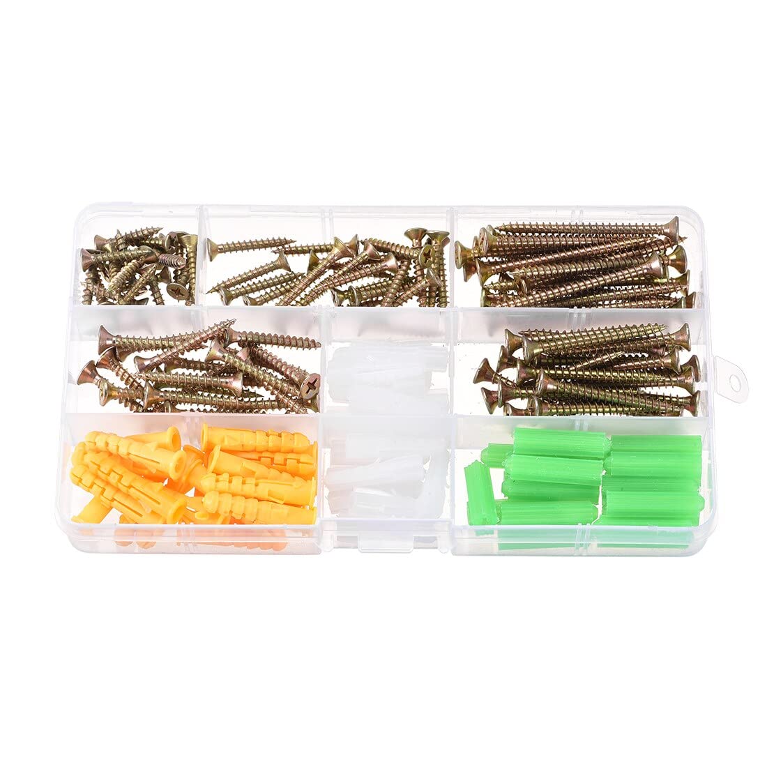 Pernos de tornillo de expansión, tornillos autorroscantes, ganchos for pernos de anclaje, anclajes de pared de plástico for paneles de yeso, kit surtido de tornillos, pernos, tubo de expansión, amaril