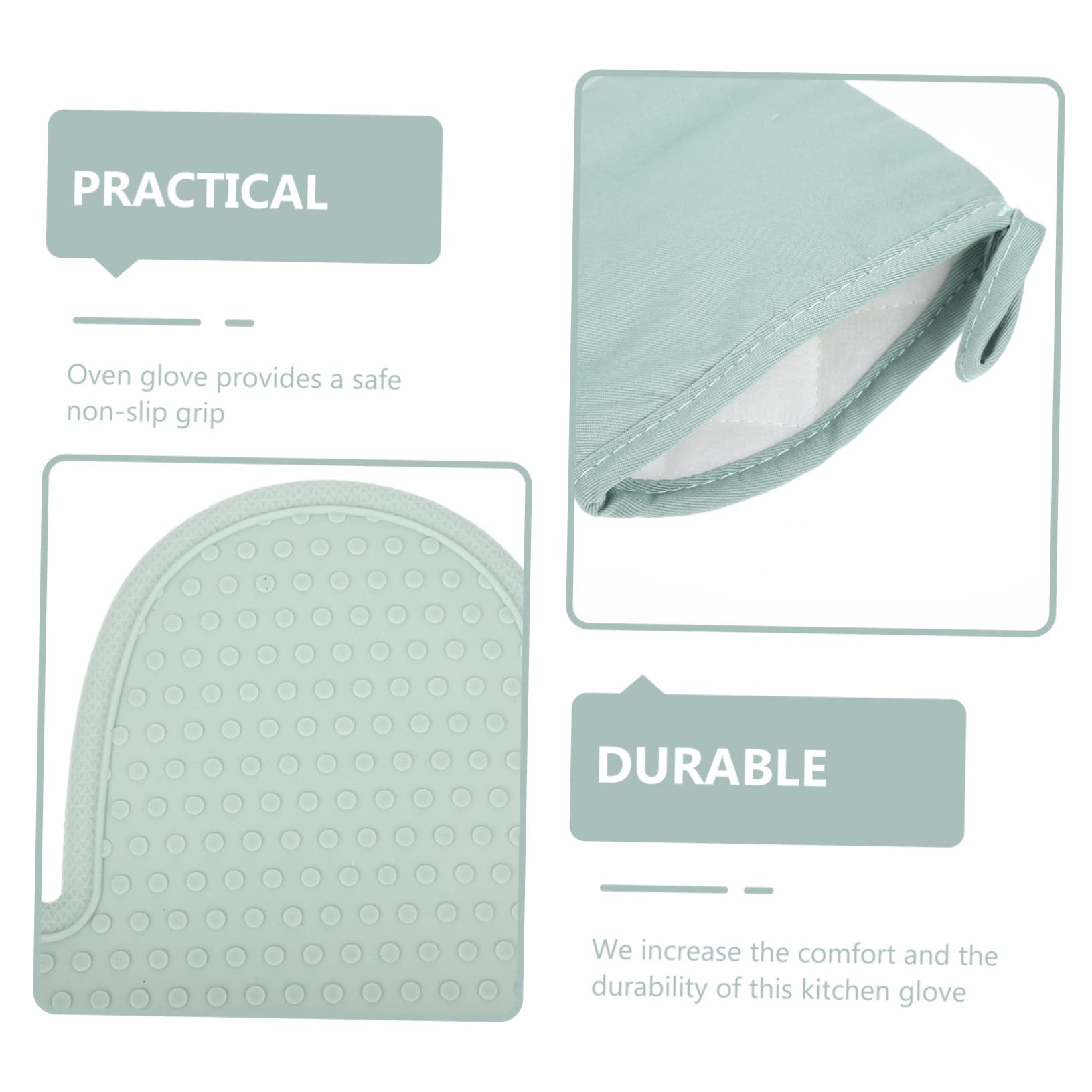 LIFKOME 2piezas Guantes De Silicona Aislamiento Térmico para Hornear Guantes Protectores Manos El Cocina para Usar Accesorios para Huevos Verdes