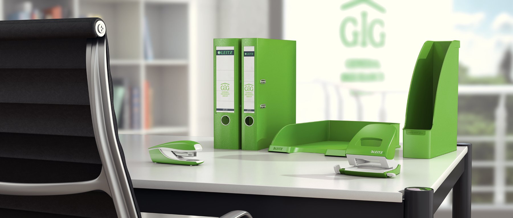 Leitz TS-120436 Nexxt Wow metalowy otwór biurowy, zielony