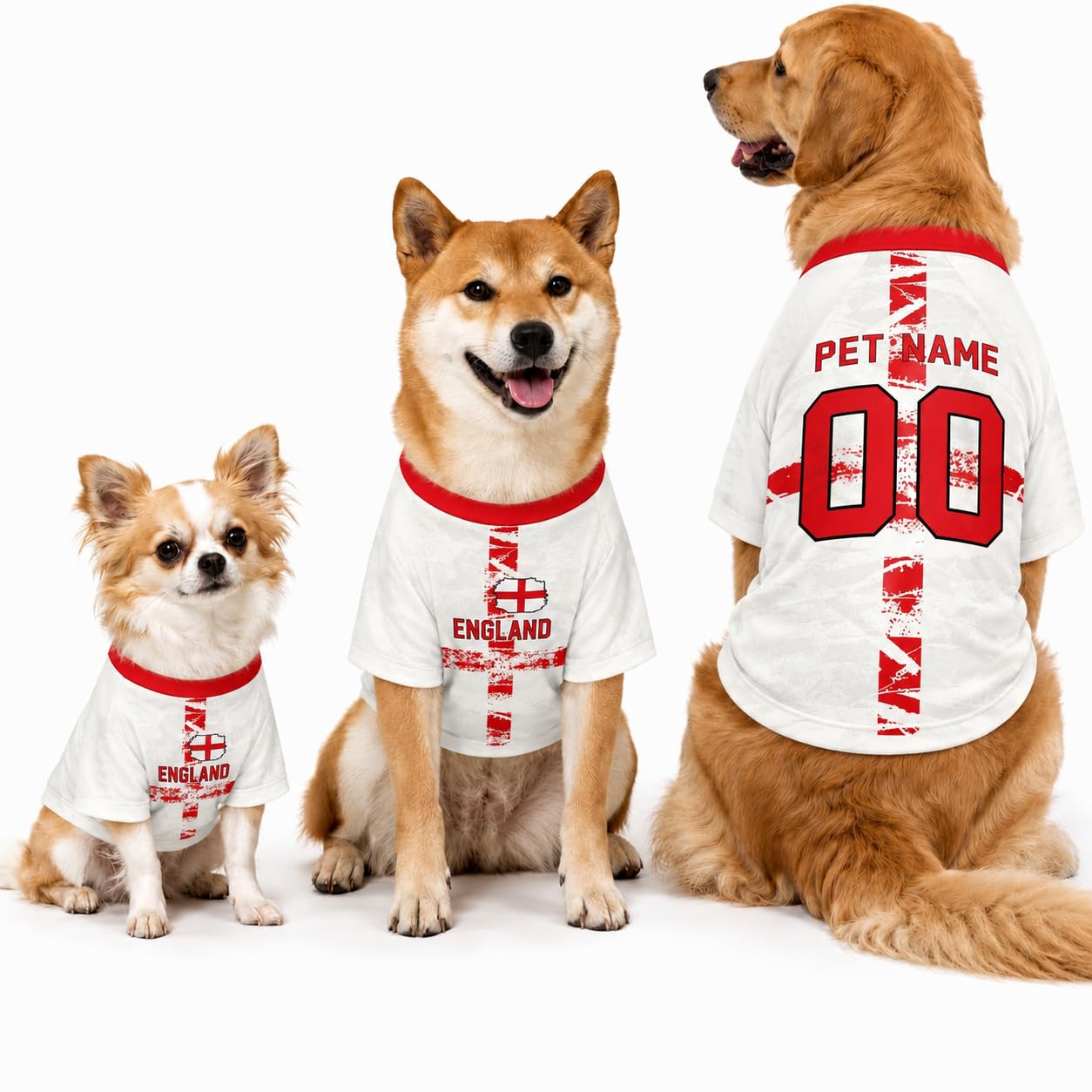 Personalised 2026 Dog Football Shirt with Name Number (#-002)