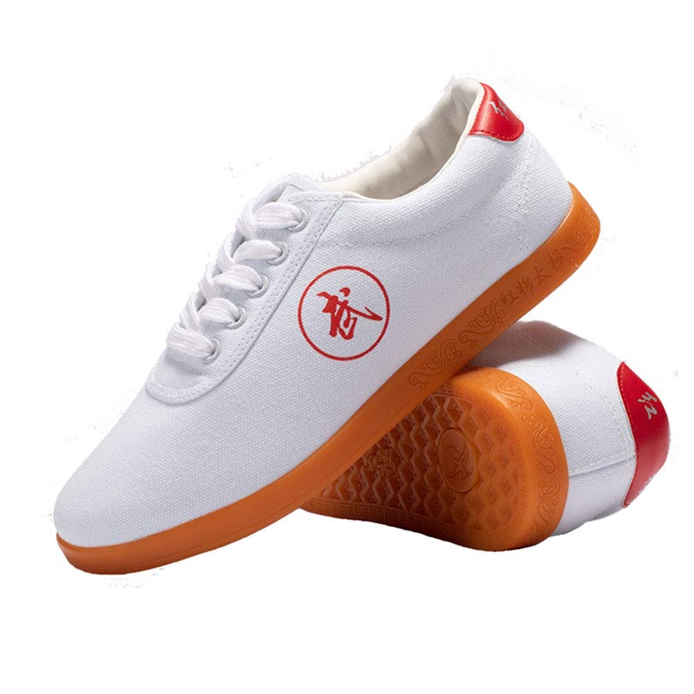 Meng Zapatillas de Taekwondo Antideslizantes Zapatos de Artes Marciales (Color : White, Size : 45)