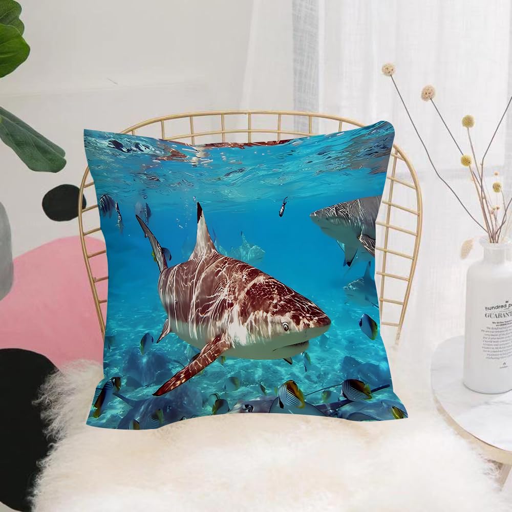 Hyosxw Picture Shows A Lemon Shark At The Bahamas - A7 Cushion Cover,Throw Pillow Case Home Decorative For Living Room Bedroom Sofa Chair 18X18 Inch,Picture Shows A Lemon Shark At The Bahamas,Pillowcase 45X45cm