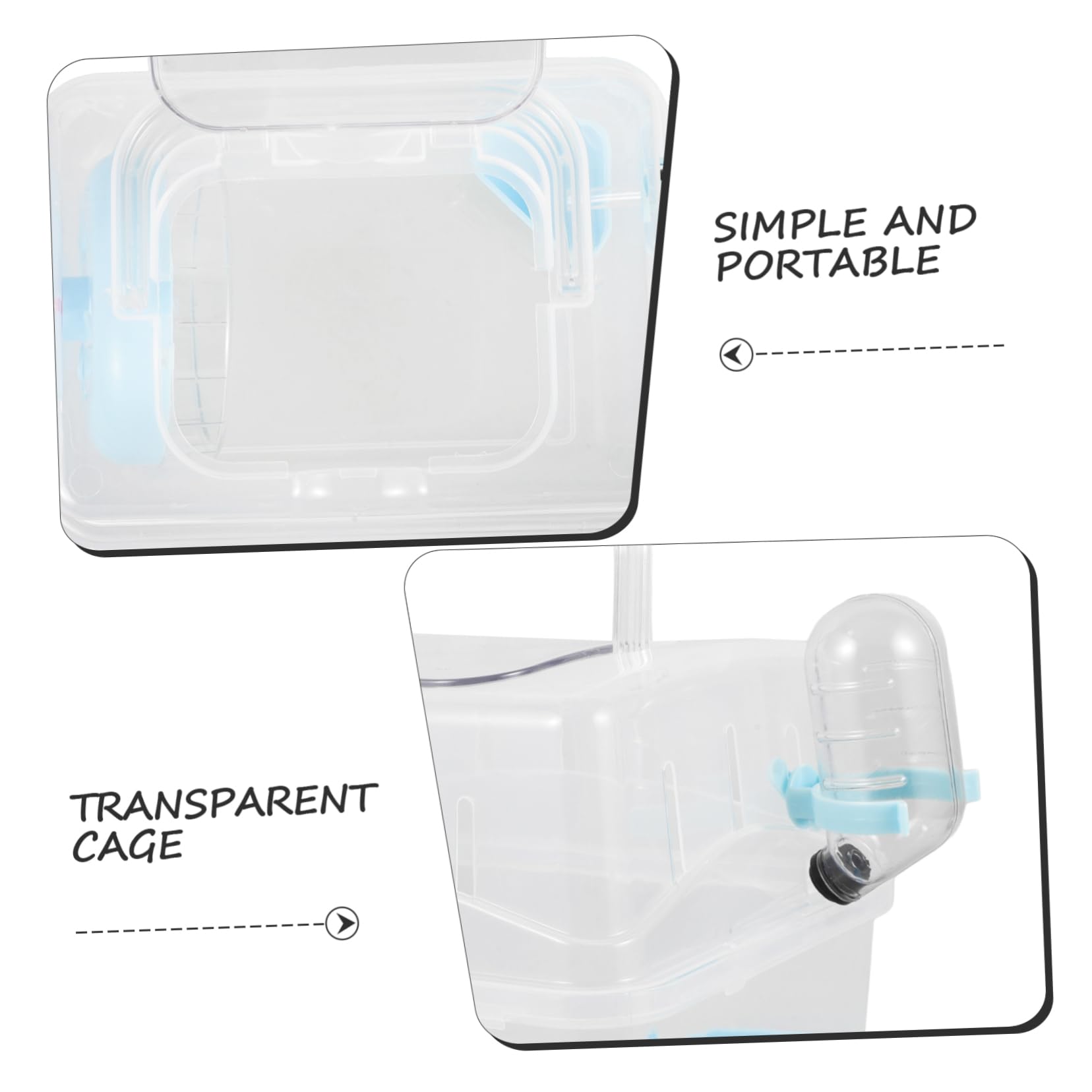 HANABASS 4piezas Transportín para Hámster y Pequeñas Mascotas Jaula Portátil Transparente Resistente y Multifuncional para Viajes para Cobayas y Chinchillas Diseño Práctico y