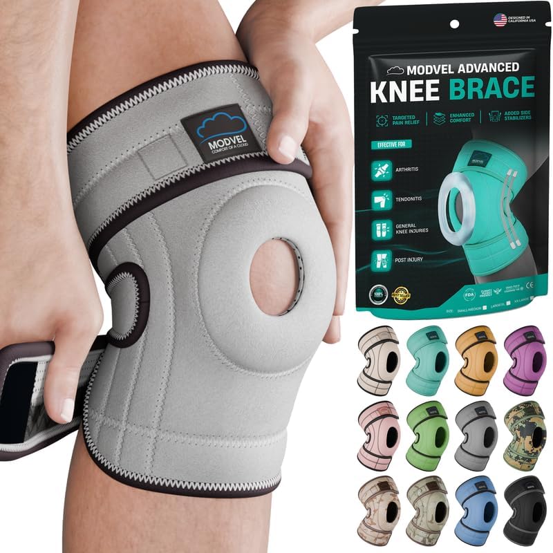 Image of Modvel ELITE Knee Brace for Men & Women - Patella Gel Pads & Side Stabilizers for ACL, Meniscus Tear, Arthritis & Injury Recovery - Maximum Support for Running, Sports & Joint Pain Relief
