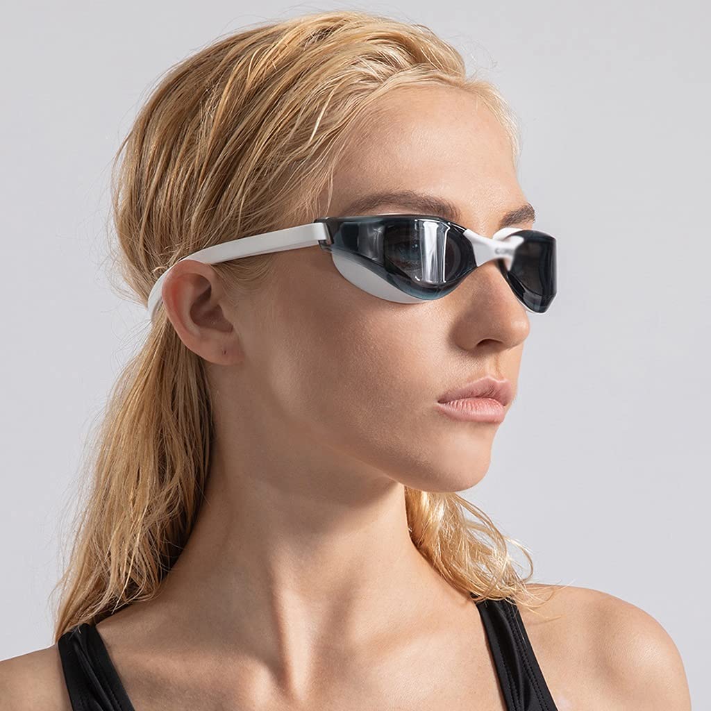 Professionelle wasserdichte Beschichtung, klare doppelte Antibeschlag-Schwimmbrille, UV-Schutz für Herren und Damen, Schwimmbrille mit Etui (Farbe: D) (A)