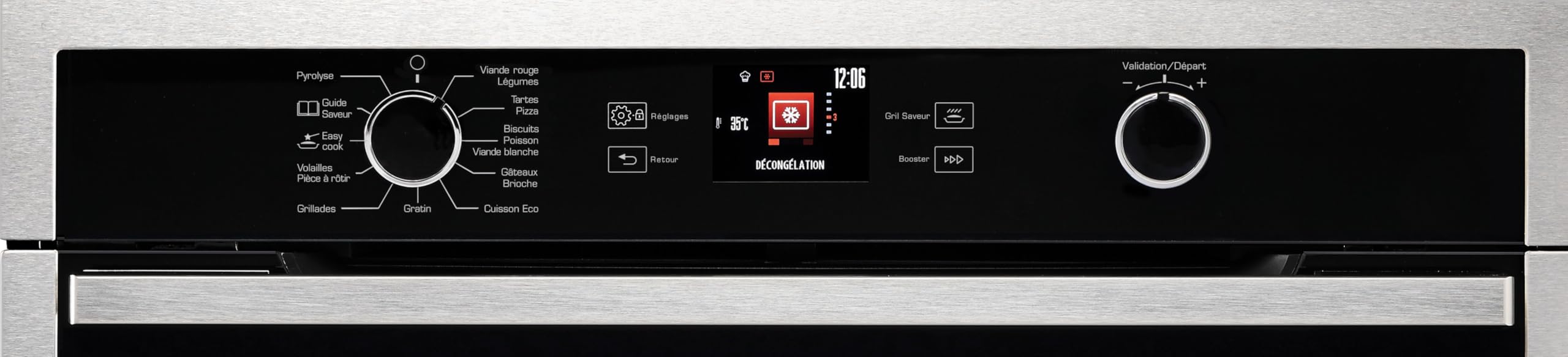 Four encastrable pyrolyse Sauter SOP5764X - Four multifonction Chaleur tournante ou pulsée / 73 litres / Classe A+ / Inox / Porte froide (4 vitres)