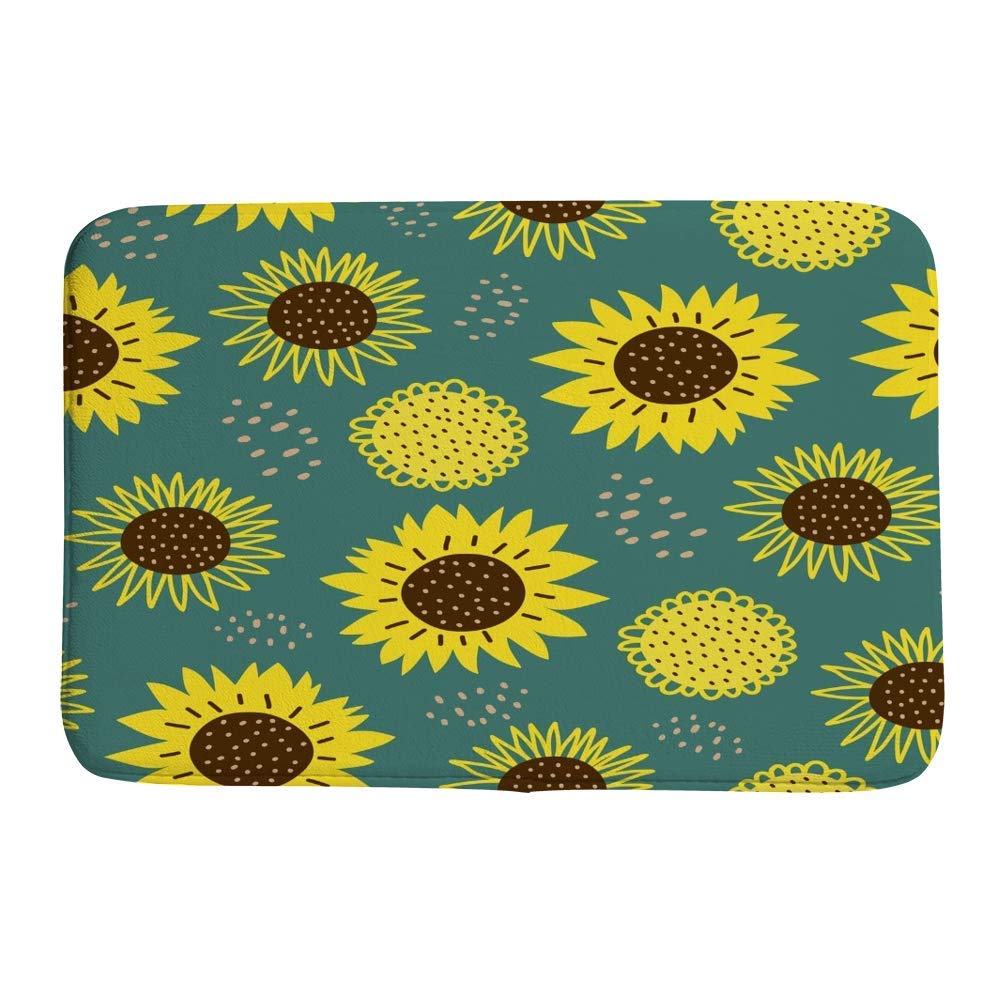 Tapis de bain antidérapant épais fini les sols mouillés motif fleurs