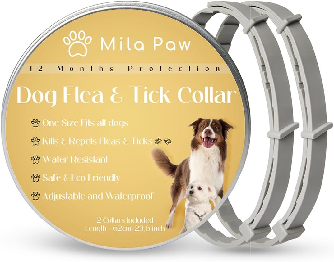 MilaPawDog Collar Repellent 2-Pack: Repellent Collars for Dogs, Adjustable Water-Resistant Collar for Puppies and Dogs