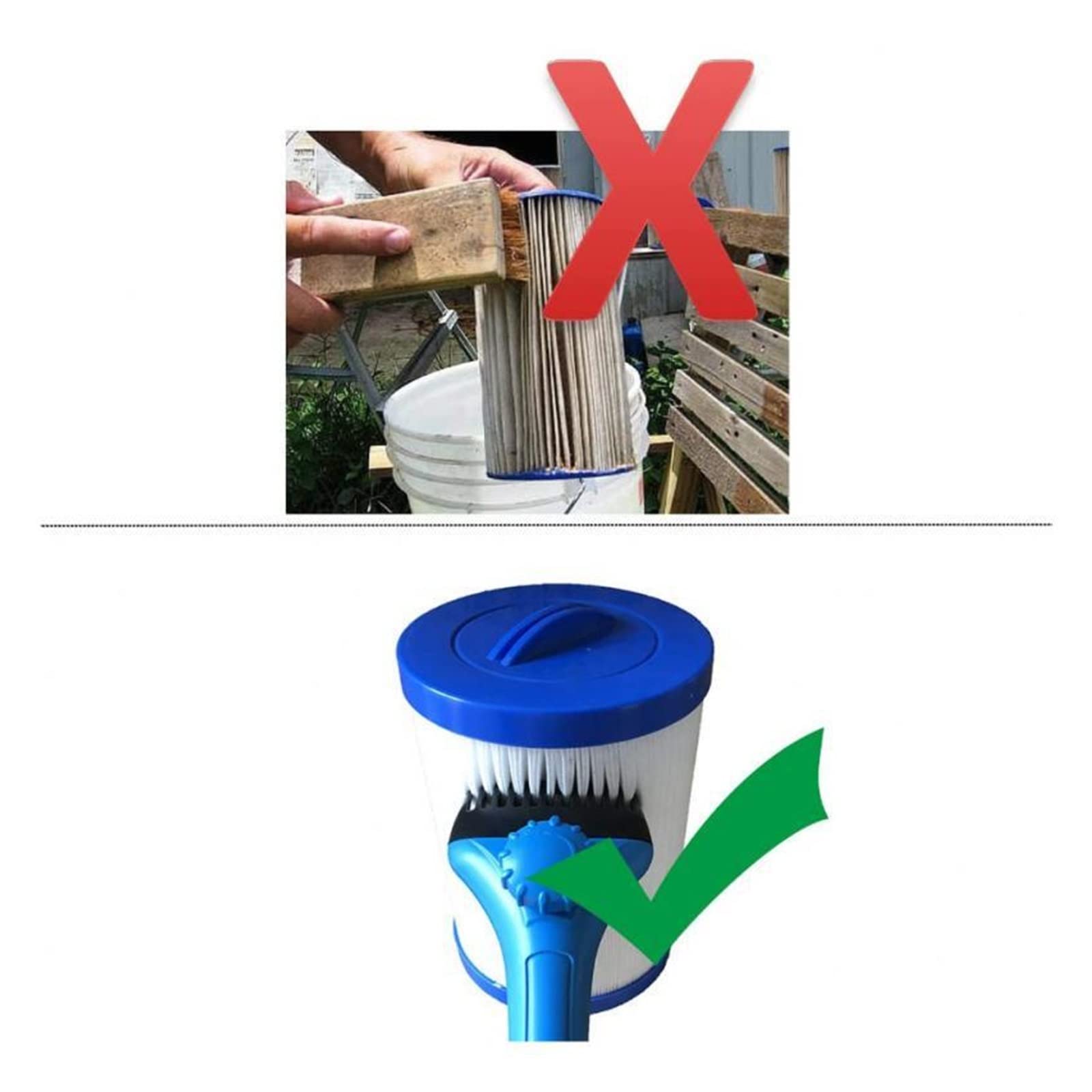 aspiradora de Piscina Limpiador de Cartucho de Piscina, Varita de escombros, filtros de bañera, Peine de Filtro, superlimpiador for Piscina, bañera, SPA, Herramienta de Agua