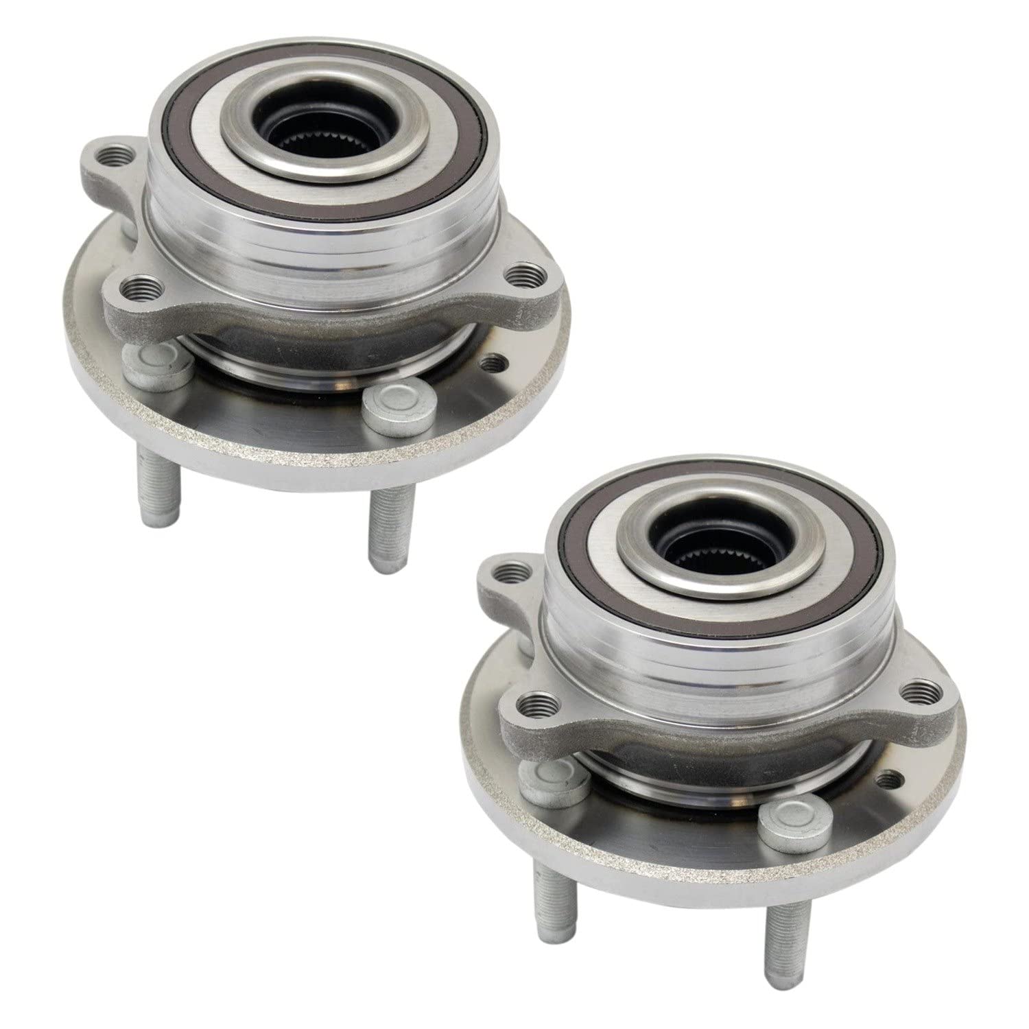 TRQ 2 Piece Front Wheel Bearing & Hub Assembly Set with ABS Sensor Compatible with 2013-2019 Ford Police Interceptor Sedan 2014-2018 Special Service Police Sedan Taurus