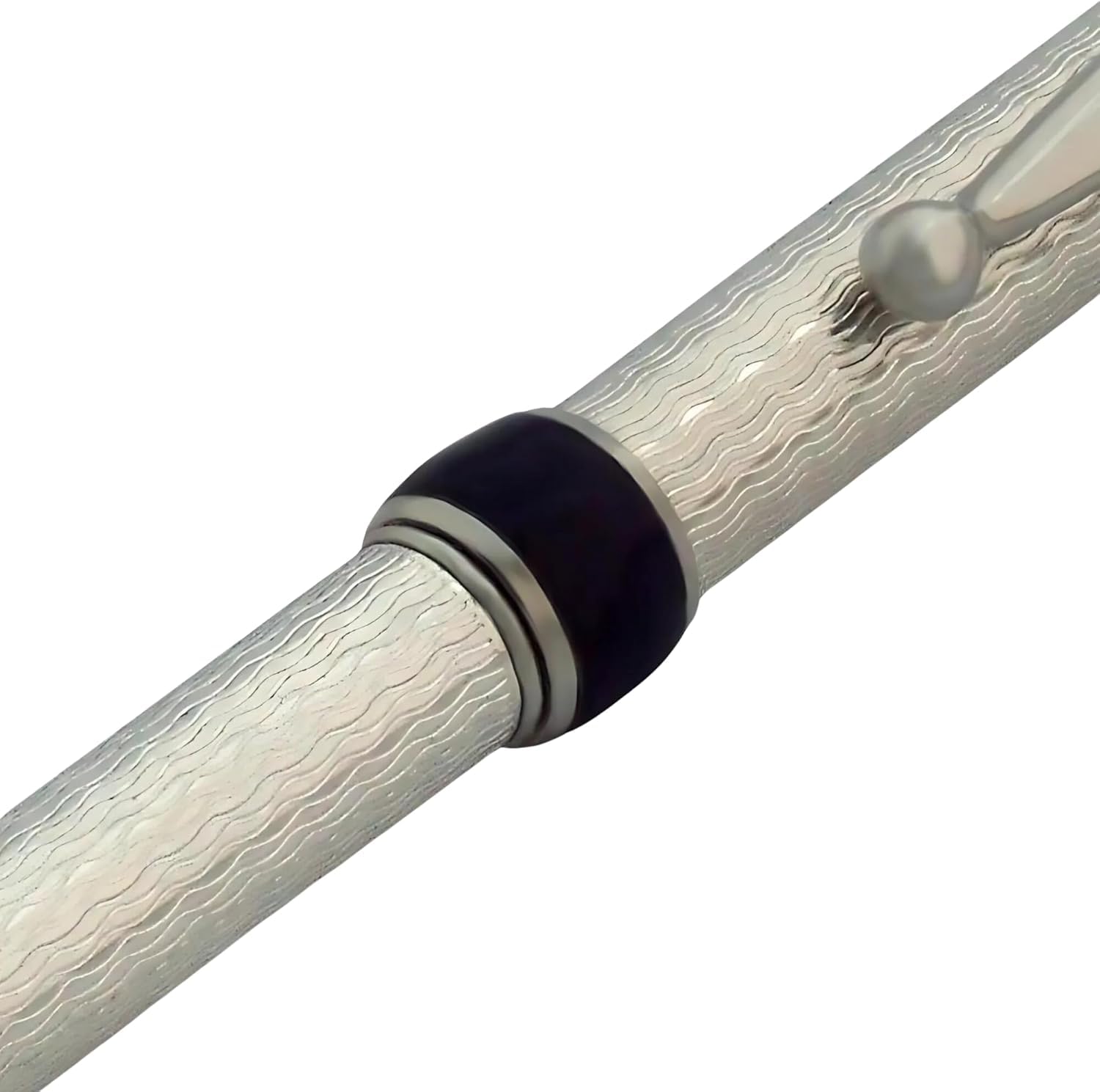NYLOE - Kugelschreiber - Personalisiert - Massives Sterlingsilber 925 - Moiré-Muster - Nachfüllbar mit Standard Internationaler Mine - Handwerkskunst Eleganz - Hergestellt in Italien