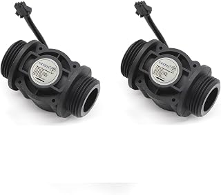 GREDIA 1" Food-Grade Hall Effect Water Flow Sensor Meter, 1-60L/min Flowmeter Switch (Pack of 2)