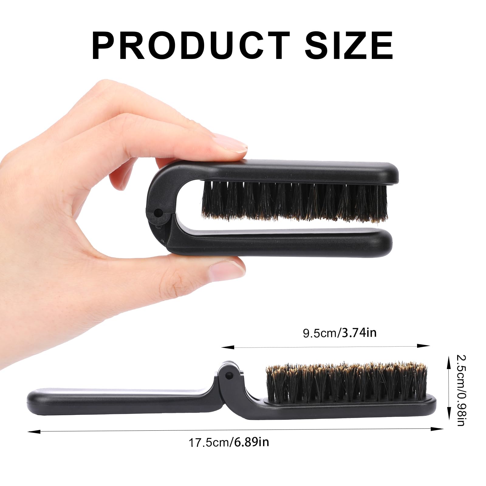 Amazon | 旅行用折りたたみイノシシ毛ヘアブラシ2個セット、折りたたみ
