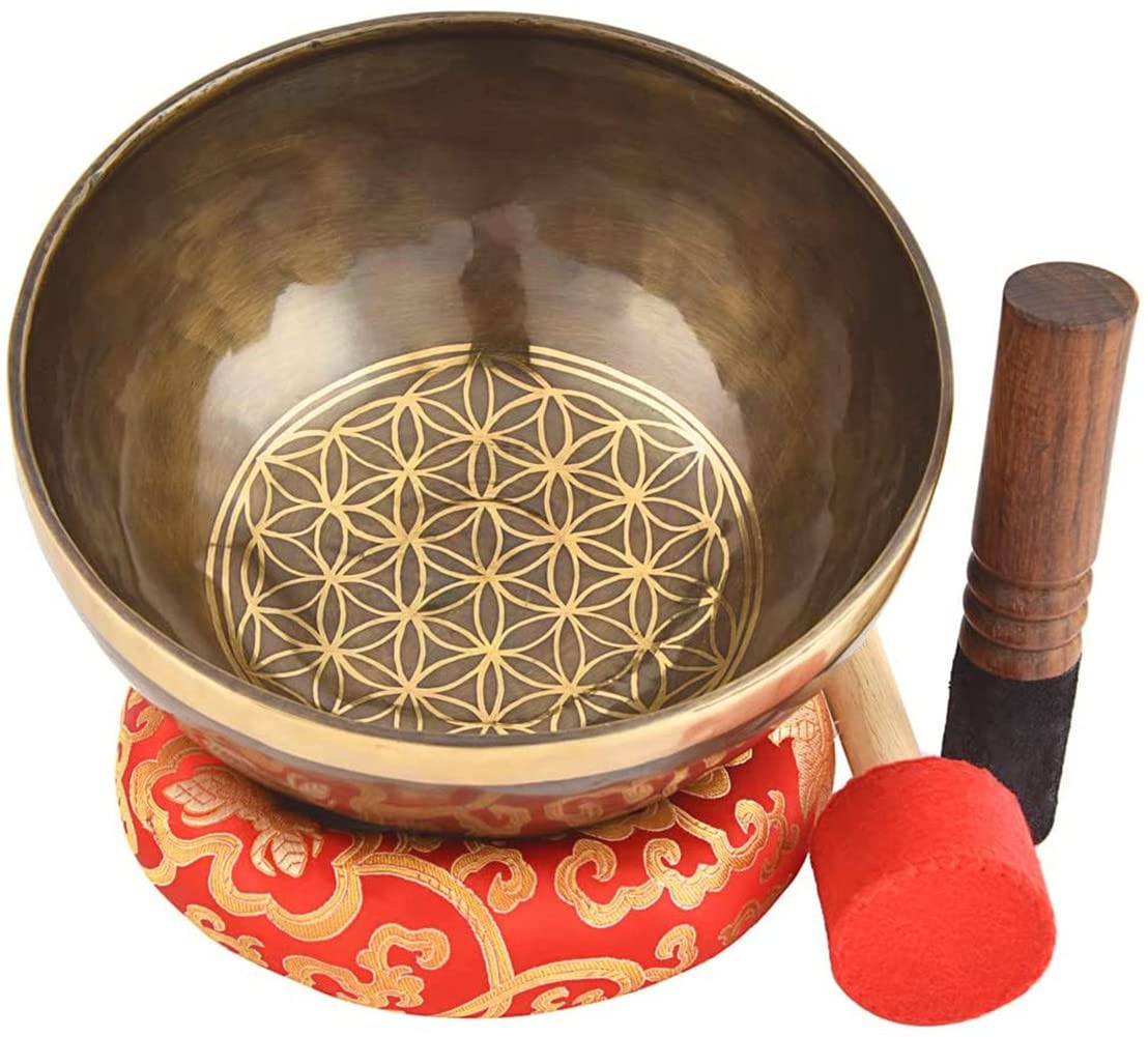 Himalayan Singing Bowl Set — 100% Handmade 8" Meditation Sound Bowl ...