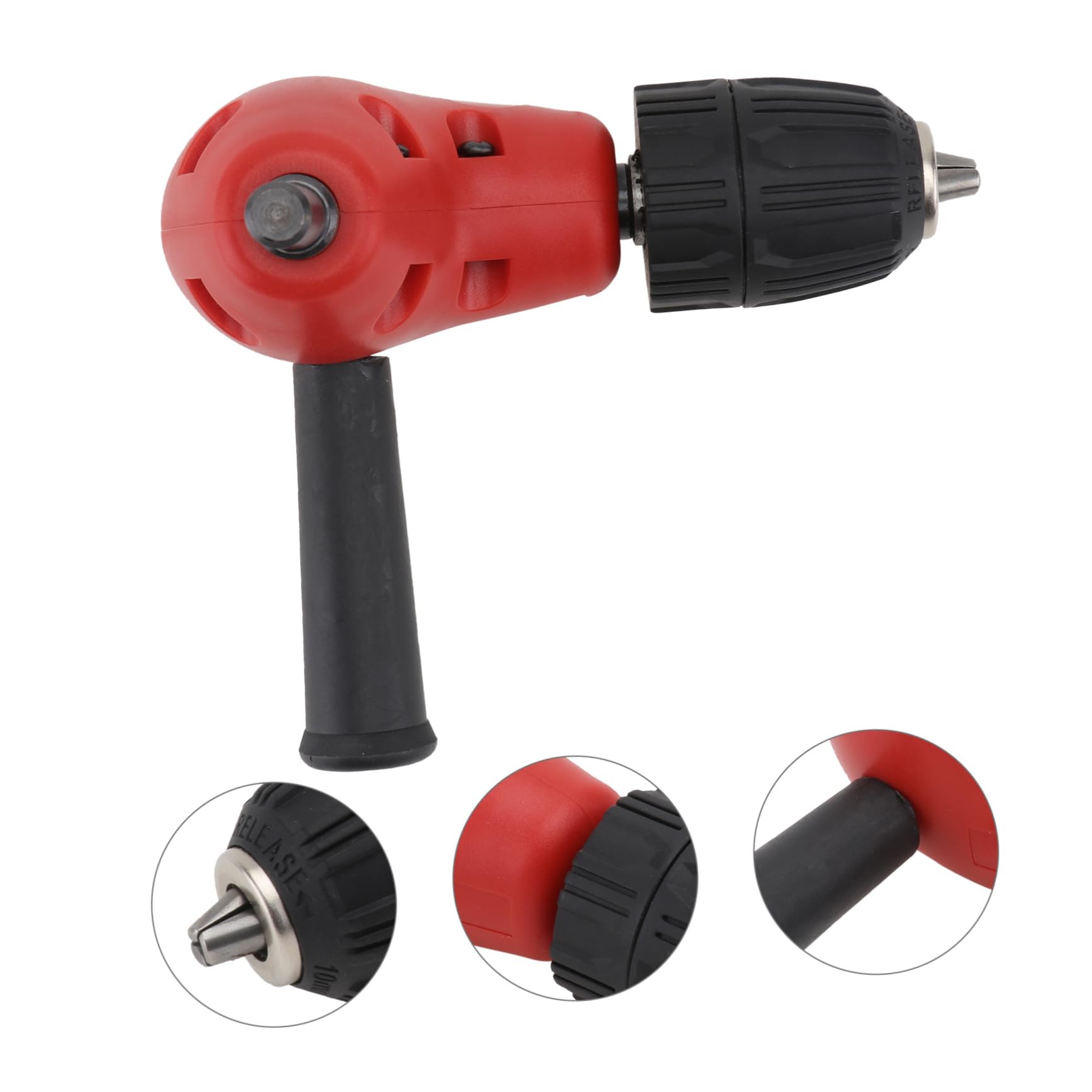 Mikikit 1pc 90 Corner Electric Drill Cordless Angle Drill Driver Right Angle Drill Bit Adapter 90 Degree Handle Chuck Universal Bender Power Drill Cordless Drill Angle Bender Plastic Red