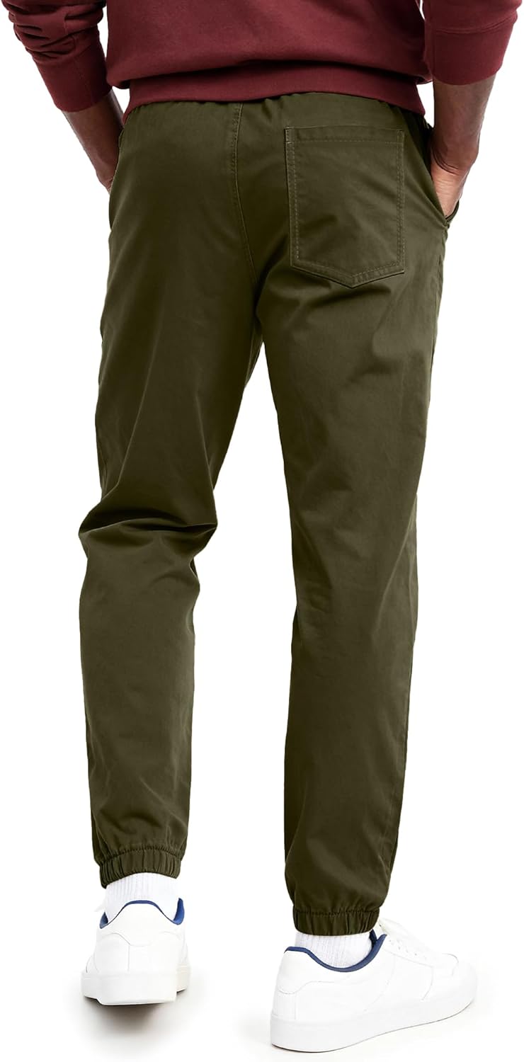 HOTake Men's Joggers Casual Lightweight Elastic Waist Drawstring Hiking Chino Pants Men