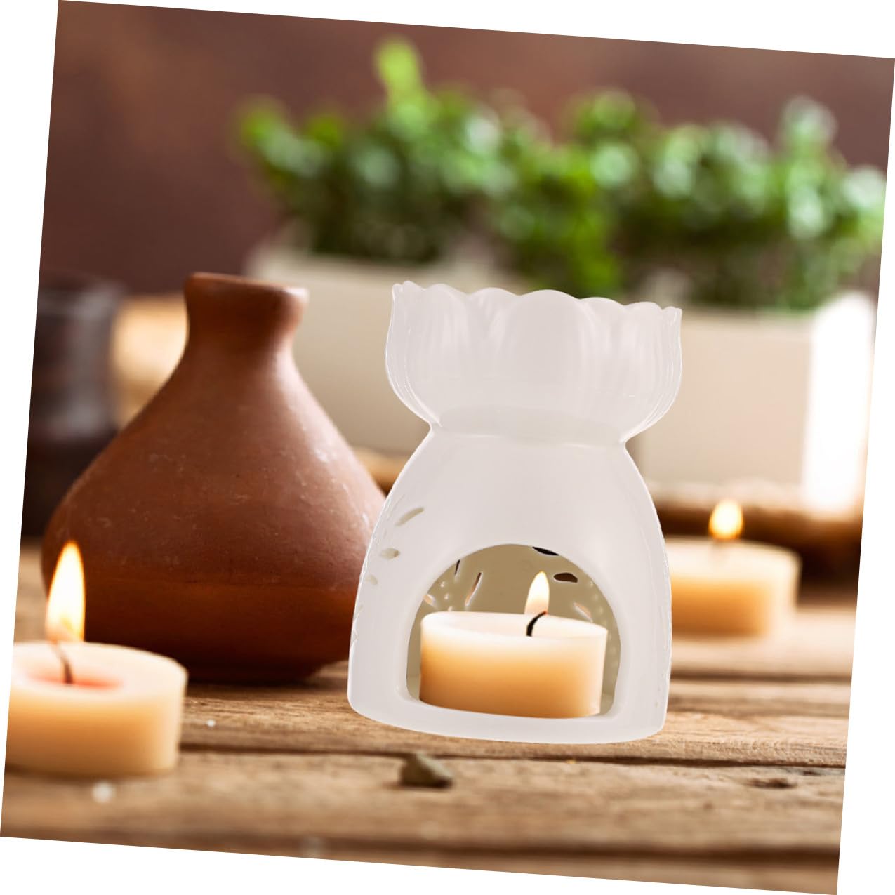 2 Stück Keramik Aromatherapie Duftlampe Hohlgearbeitetes Stabile Tischdekoration Leichtes Aromaöl Handgefertigter Keramik Diffuser für Zuhause und Geschenk