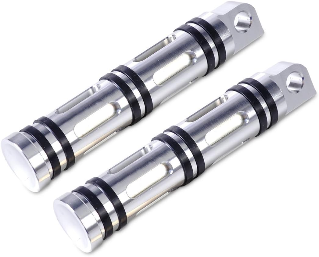 HANSWDFootpegs Foot Pegs Rest For Sportster Touring Softail Road King (Silver)