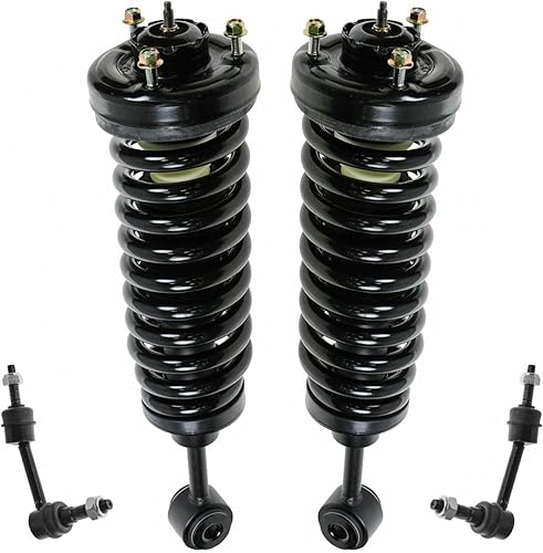 Miniatura 1329 de TRQ Kit de suspensión delantera, conjunto de amortiguadores y resortes, barra estabilizadora, enlace estabilizador compatible con Chevrolet