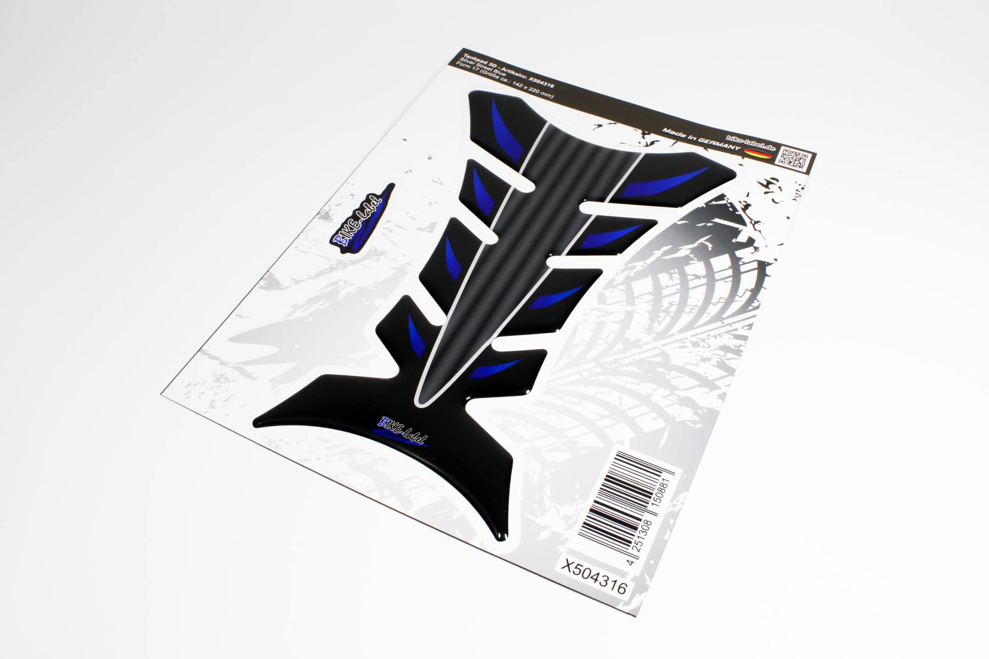 BIKE-label Adesivo 3D Per Serbatoio Moto, Strisce Racing Viola/blu, 130x240 Mm, Made In Germany - 4