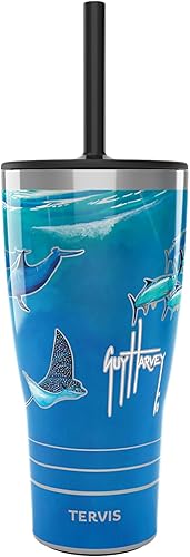 Miniatura 10 de Tervis Traveler - Vaso aislado de triple pared de Guy Harvey Ocean Scene mantiene las bebidas frías y calientes, 20 onzas, acero inoxidable