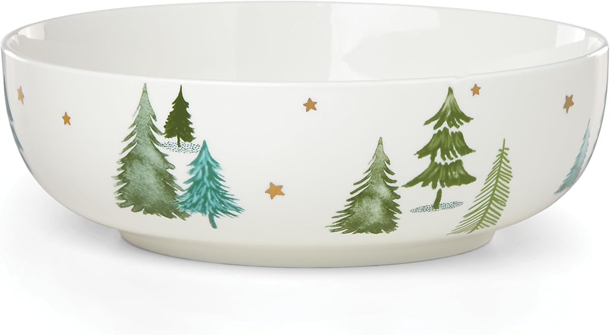 Lenox Balsam Lane Porcelain Christmas Serving Bowl, 80oz | dishwasher safe, microwave safe | for vegetables or salad | holiday hosting | 80oz, christmas kitchen decor