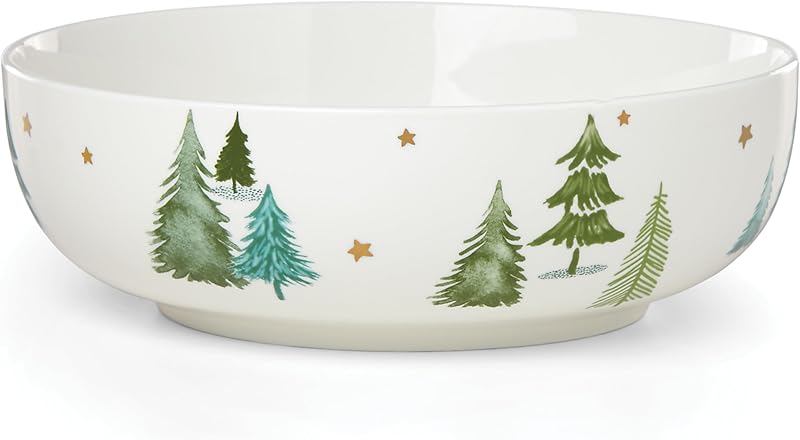 Lenox Balsam Lane Porcelain Christmas Serving Bowl, 80oz | dishwasher safe, microwave safe | for vegetables or salad | holiday hosting | 80oz, christmas kitchen decor