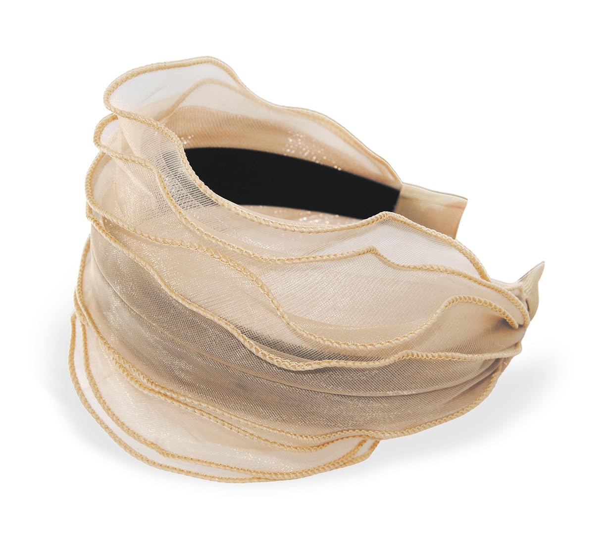 axy Wide Headband in Fashionable Design Headband Vintage Hair Accessories Women's Headband HRM2 (Beige)