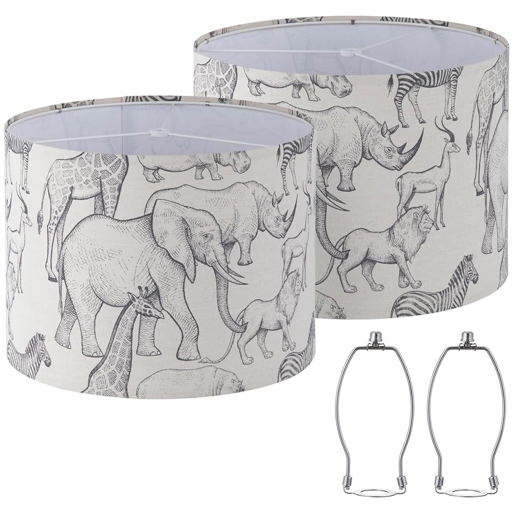 IJSDNVJNDX 2pcs Lamp Shades,Drum Lampshades,Lampshades for Table Lamp,Floor Lamp,Pendant Light,Lamp Shade Harp Holder Included