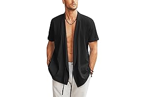 Men's Casual Linen Kimono Cardigan