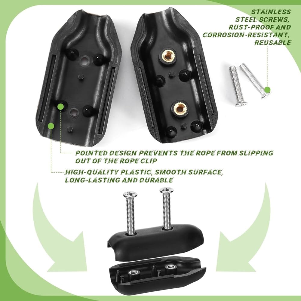 Pack De 4 Abrazaderas Reutilizables Para Cuerda De 3/8" - Ideales Para Cuerdas De Nylon De 7-8 Mm Y Trenzadas, Aseguran Sin Resbalar