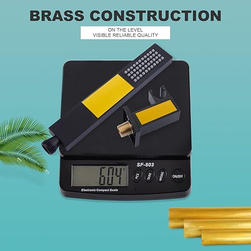 Miniatura 5 de Cabezal de ducha de mano cuadrado negro mate de latón macizo con conector de pared y sistema de manguera, juego de cabezales de ducha de mano para