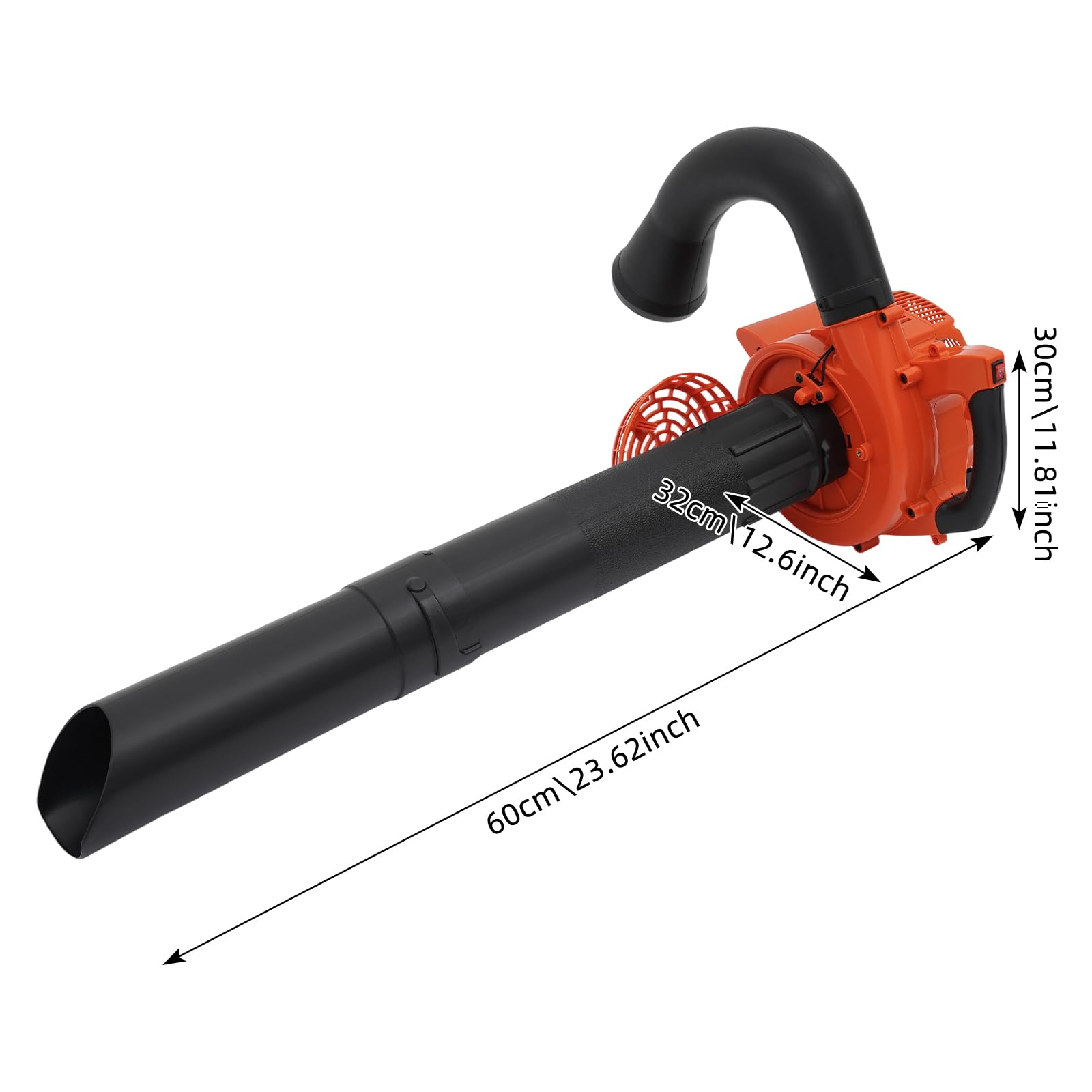 Benzin Laubbläser 25.4cc, 0,13 m³ / s, Laubpuster Schneefräse für Garten Rasenpfleg,Terrasse, Variable Geschwindigkeitsdrossel, Elektronische Zündung, Laubsauger inkl. Sammeltasche