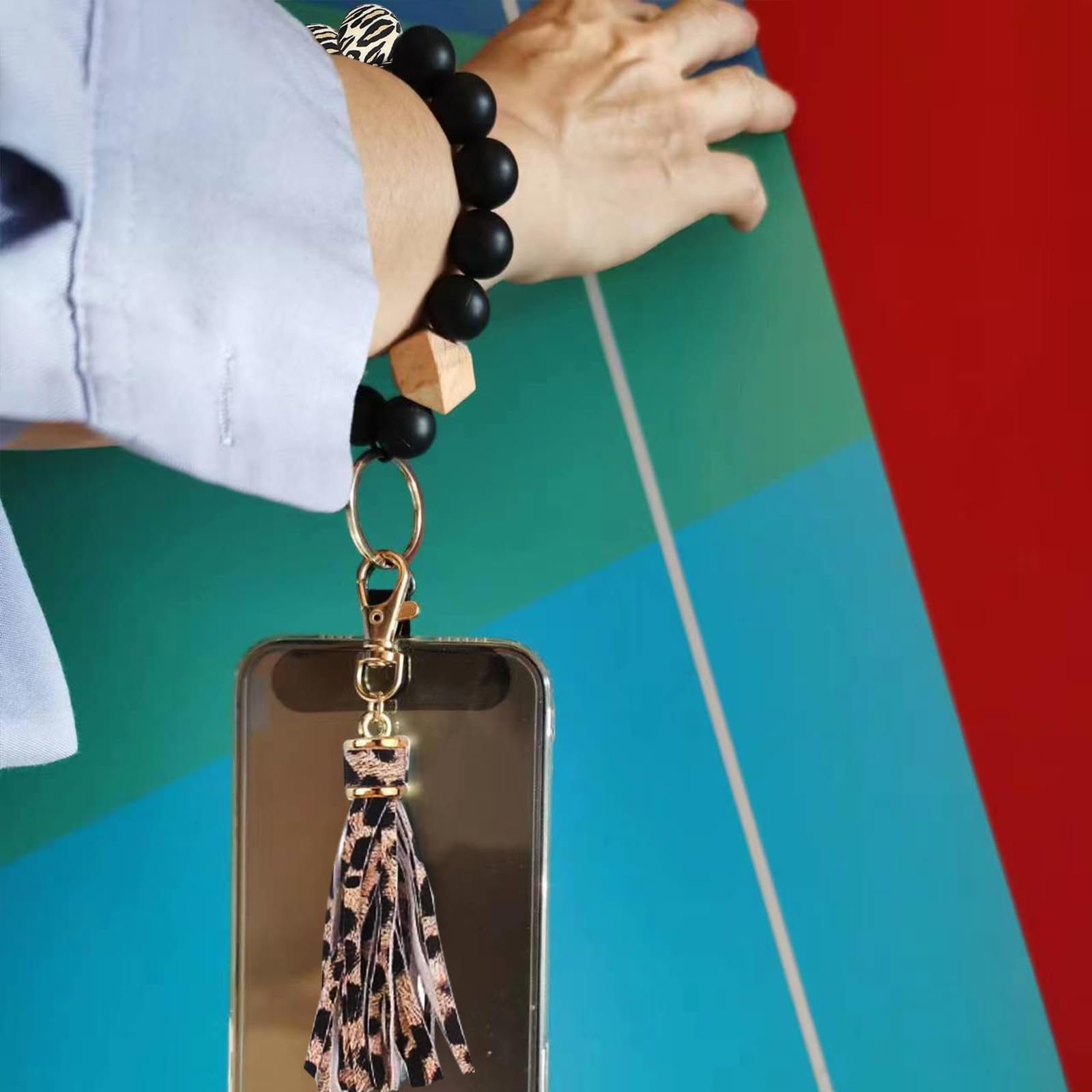 MORWLAT Boho Silikon Telefon Bilek Kayışı, Cep Telefonu İpi Anahtarlık  Tether Tab, Akıllı Telefon Bileklik Bileklik Anahtarlık Evrensel Kayış  Tutucu Konnektör Yaması ile Kadınlar için (Siyah Leopar) : Amazon.com.tr:  Elektronik