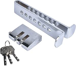 Bloqueo De Pedal Para Coche - Antirrobo Ajustable, 8 Alturas, Acero Plateado, 19.5x8x6 Cm