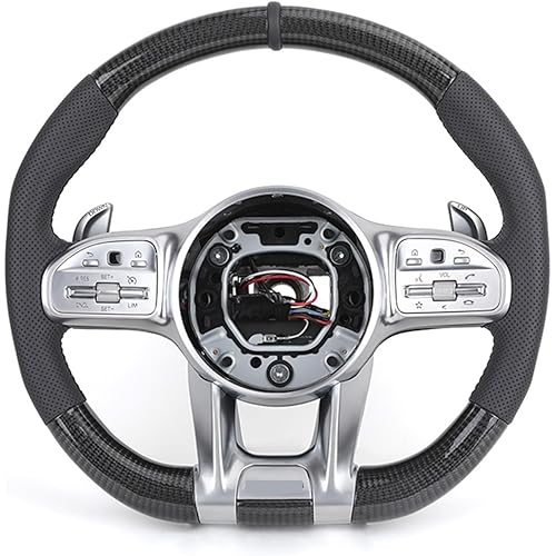 Upgrade Half Leather Carbon Fiber Steering Wheel Compatible With Mercedes Benz G Wagon W463 G63 W204 W205 W211 W212 W213 GLA X156 GLC X253