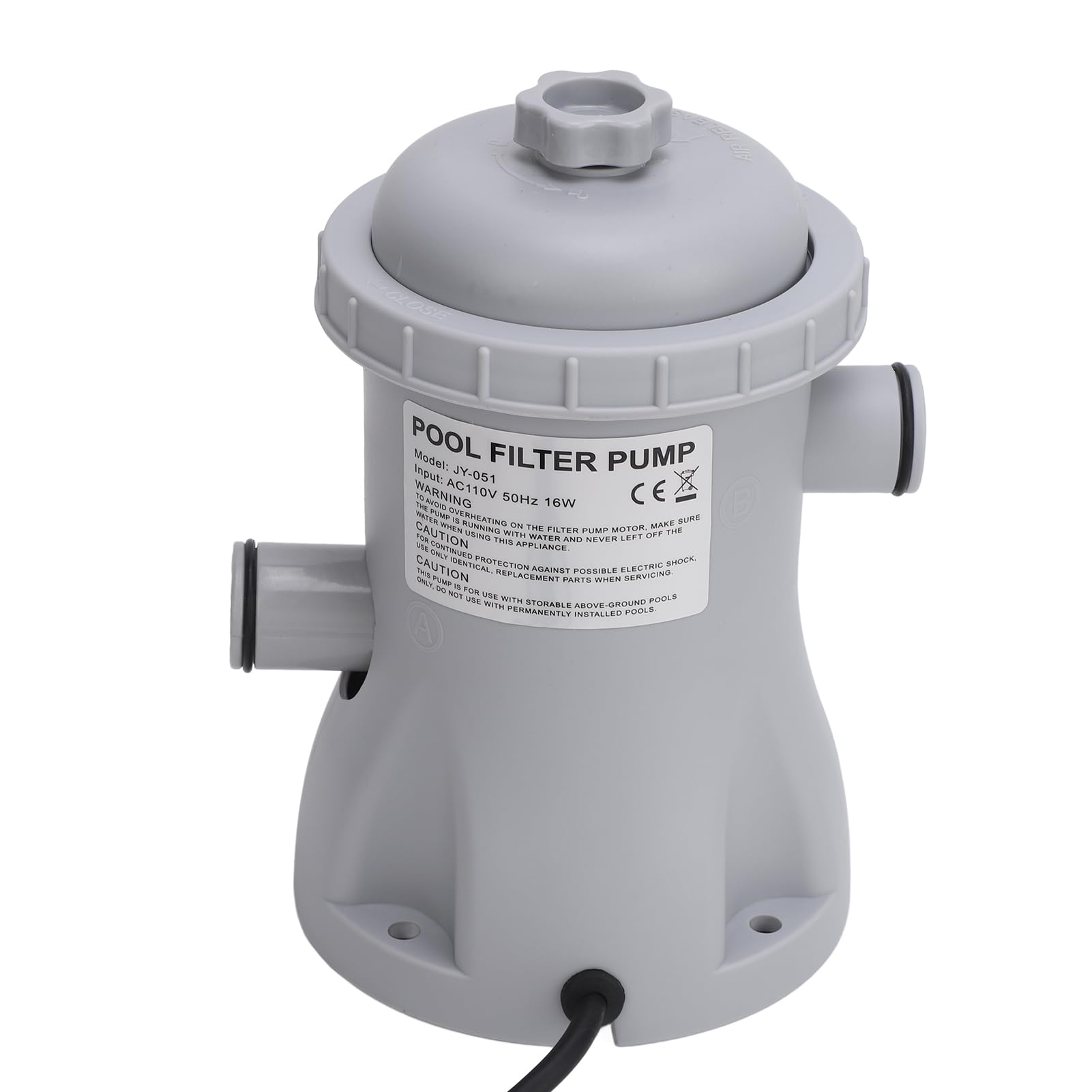 Pompa filtrująca do basenu 330 GPH, cicha, 16 W, 42,33 Uncji | Obudowa ABS, porty 32 mm, kompatybilność z urządzeniami naziemnymi, filtracja wkładowa, kompaktowa cyrkulacja, usuwanie