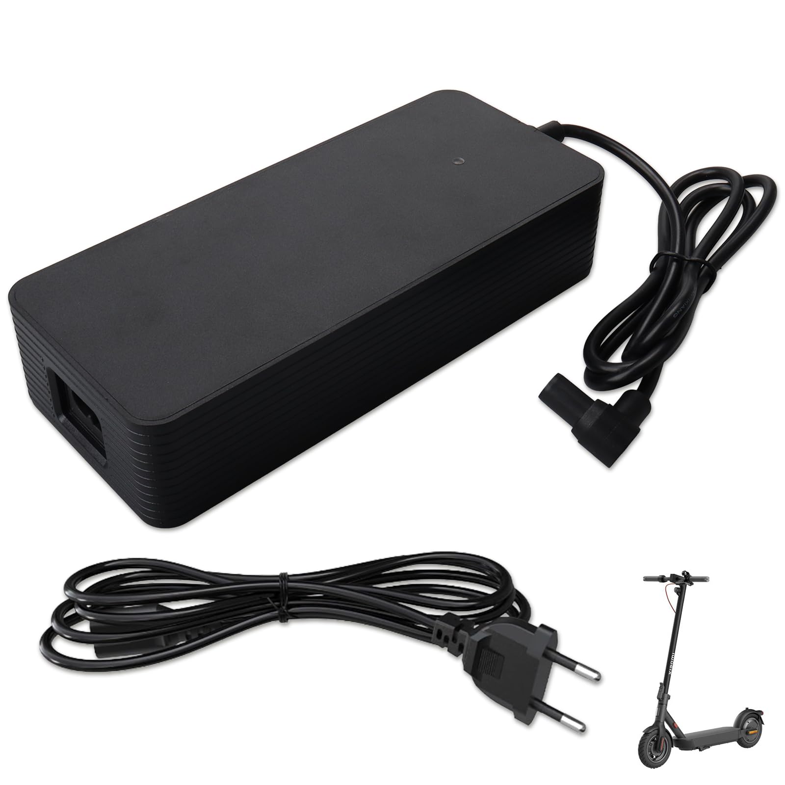 Chargeur 53,6 V 2 A pour Trottinette électrique, Compatible avec Les Batteries Lithium 48 V, Notamment Les Xiaomi 4 Pro 2e Génération, 4 Ultra, 5, 5 Pro et Les Hoverboards/Vélos électriques