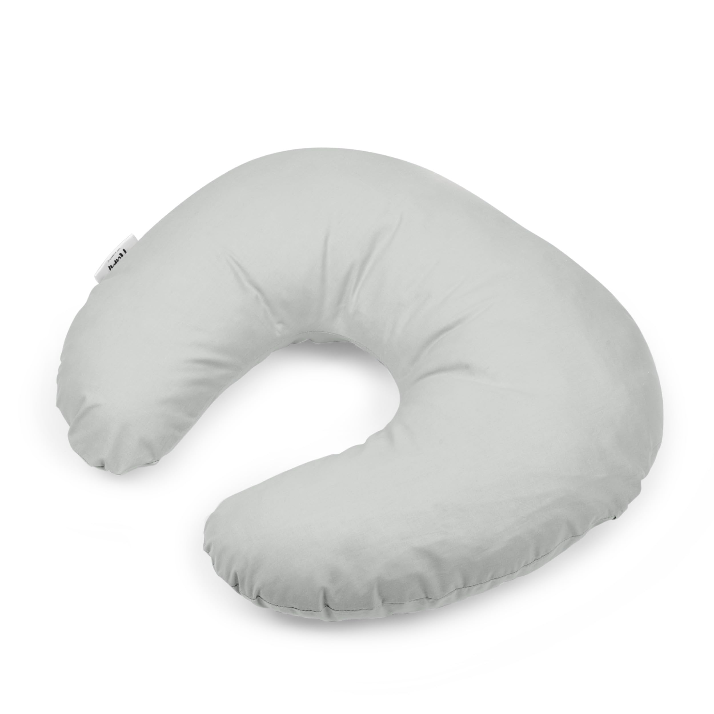 Flumi Coussin d'allaitement Petit en Coton Coussin de Cou pour l'allaitement avec Housse Amovible pour Bébé pour Un Allaitement et Une Alimentation Confortables (Gris)