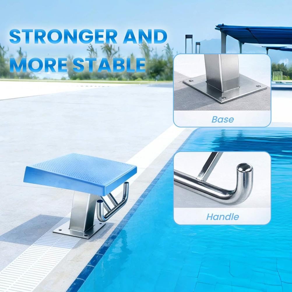 Tavola da immersione professionale resistente, in acciaio inox, superficie antiscivolo, piattaforma per immersioni carico 200 kg per competizioni in piscina