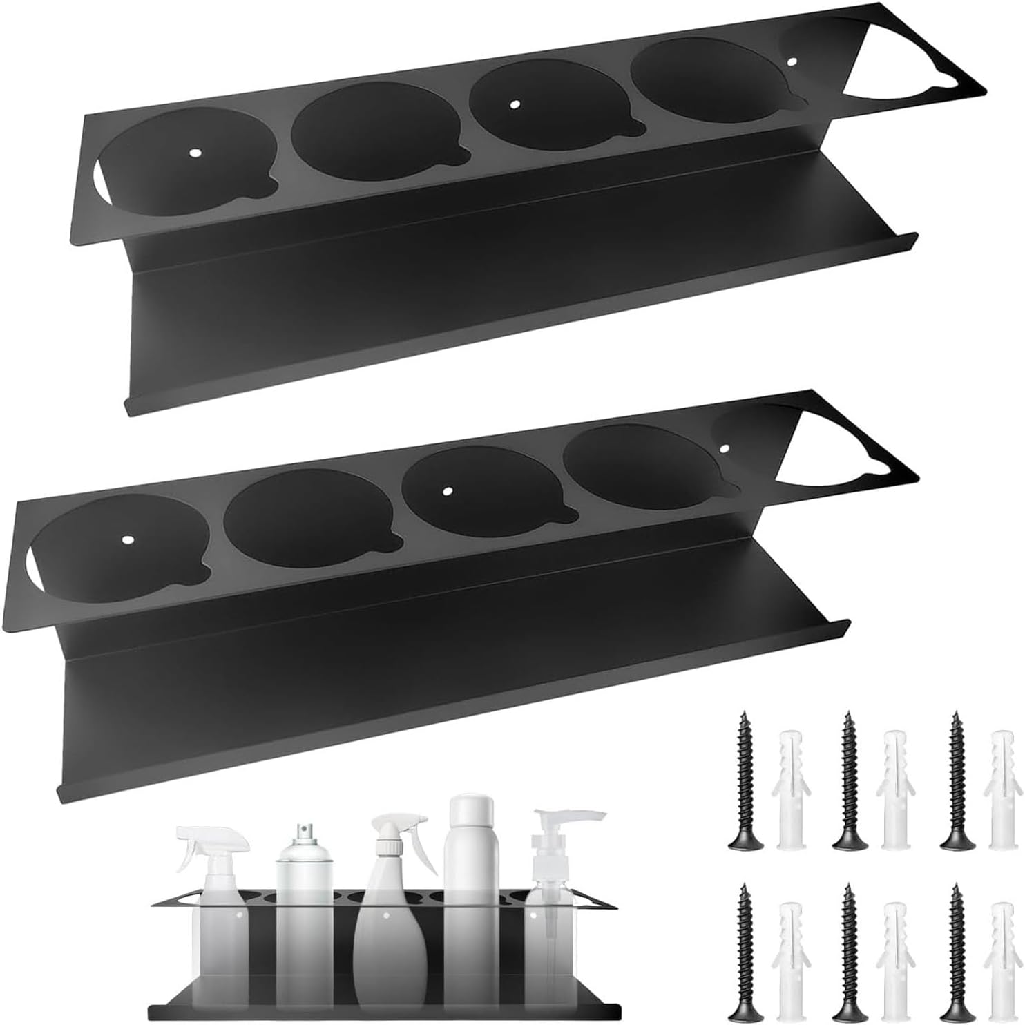 2Pieces Portable Sturdy Metal Storage Shelf For Bottles And Can Suitable For Mechanics And Home Tool Room Daily Use Workshop Bottle Organizers