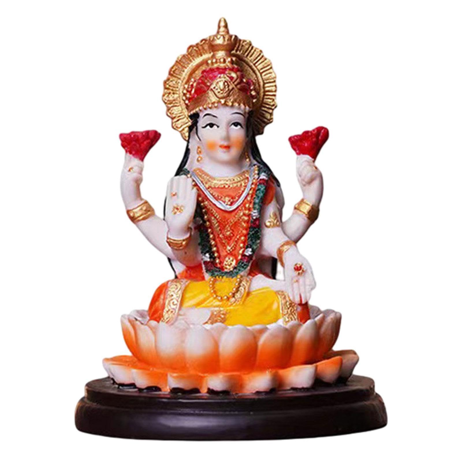 LIXSAZSE Hindu Buddha Sculpture Figurine Fengshui Craft Elegant Mini Buddha Statue Home Meditation Statues Figurines Sculpture Ornaments Etc. Resin Indian, Multicolor, Height 11cm