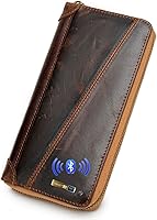 Vista 1 de SMART LB Monedero largo de cuero Bluetooth antipérdida con alarma, registro de posición (a través del teléfono GPS), funda plegable para múltiples