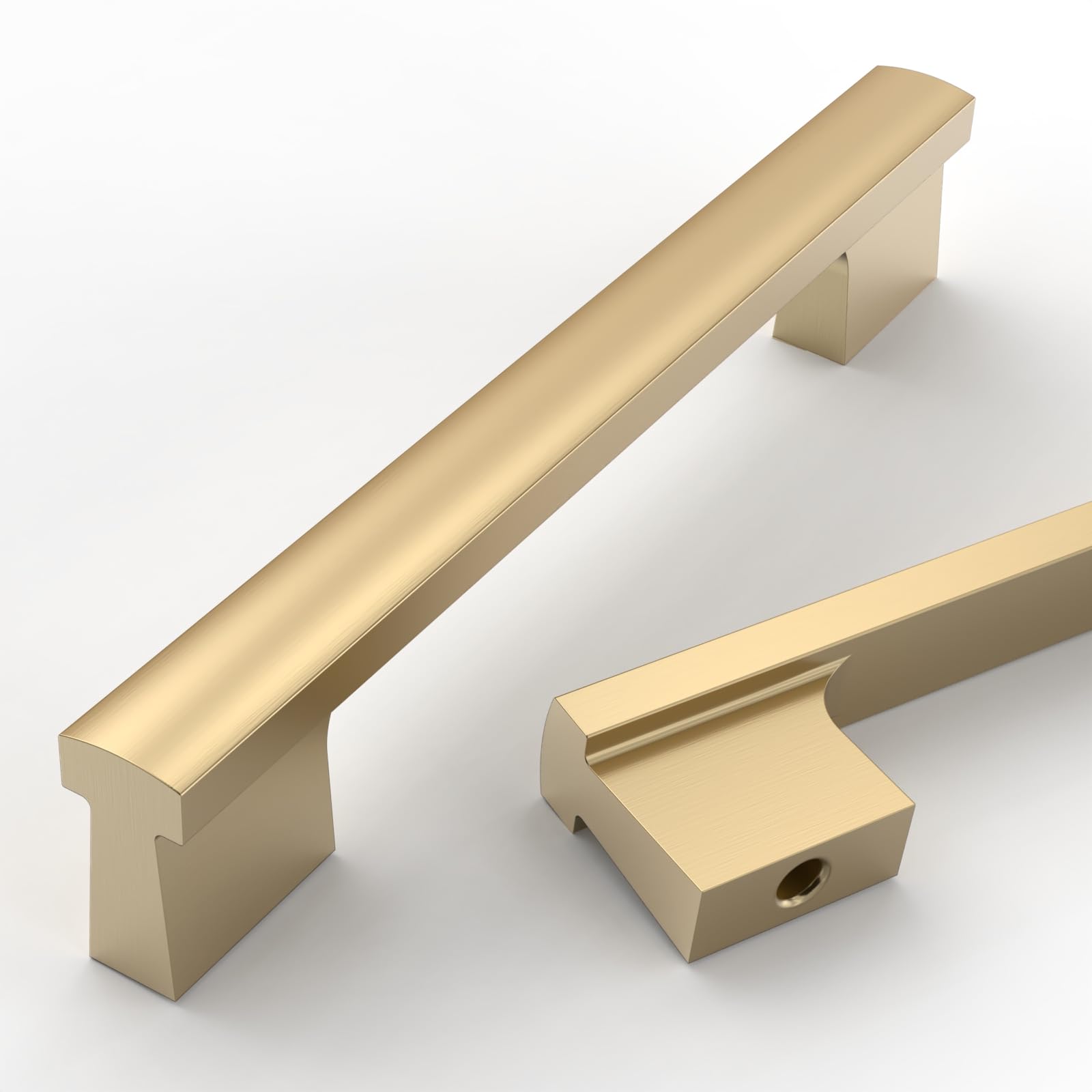 Asidrama 10 Pack 5 Inch(128mm) Champagne Bronze Cabinet Pulls Kitchen Cabinet Handles Champagne Cabinet Pulls Cabinet Hardware for Cupboard Drawer