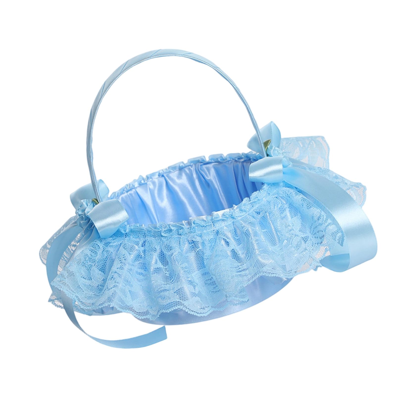 Xjdzineq Efficient User Friendly Wedding Rose Basket Bridal Bouquets Holders for Bridal Showers Birthday Party Decoration Lace Wedding Hand Basket Roses