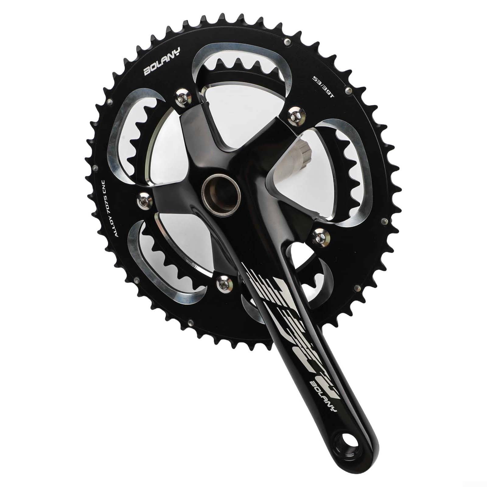 Guarnitura per bici da strada, 170 mm, doppia corona 53T 39T 130BCD in lega di alluminio per ciclismo a 10 11 velocità nera lavorata CNC per prestazioni affidabili con